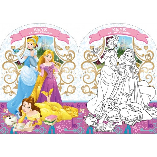 『LS王子』根華  DS010C 迪士尼公主 小畫家造型貼畫 /  著色簿 貼紙簿-細節圖2