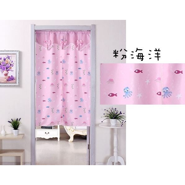 【♥豪美親子館♥】90x140cm(不含桿)布質門簾/卡通風門簾/可愛風圖案門簾/隔斷簾/擋風簾/窗簾/布簾/海洋動物-細節圖3