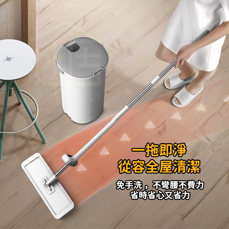大拖把 自動旋轉免手洗吸水 懶人 拖地神器 平板家用拖把拖布 拖把 平板拖把 免手洗拖把 吸水拖把 懶人拖把 拖地-細節圖6