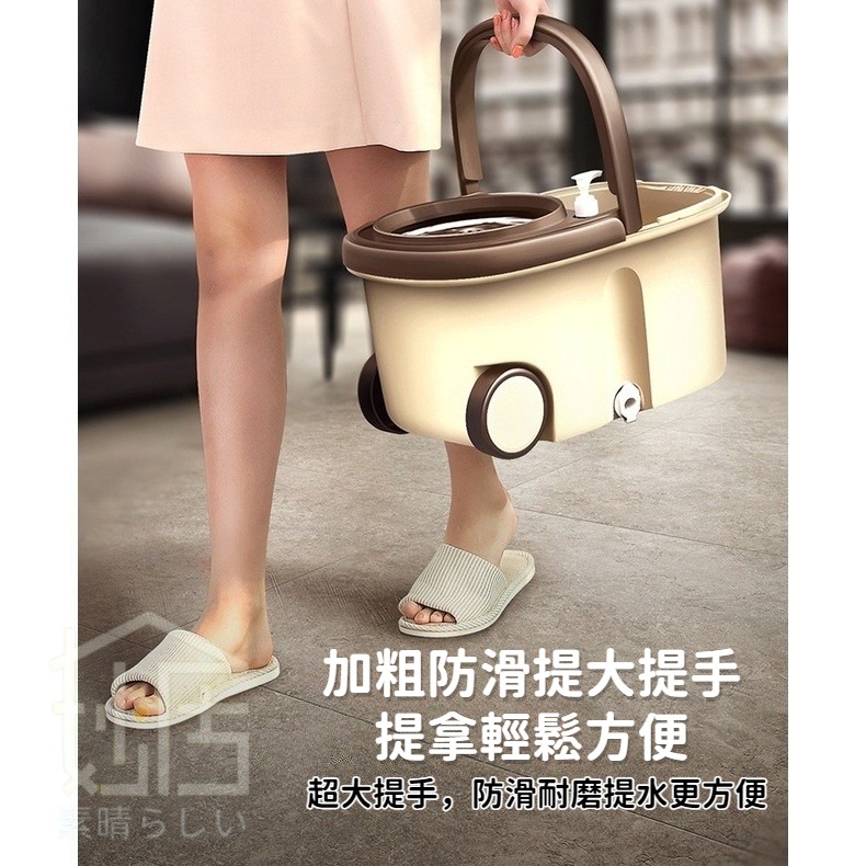 旋轉拖把桶 免手洗拖把套裝拖布桶 拖桶拖把帶大號輪子桶 地拖桶-細節圖3