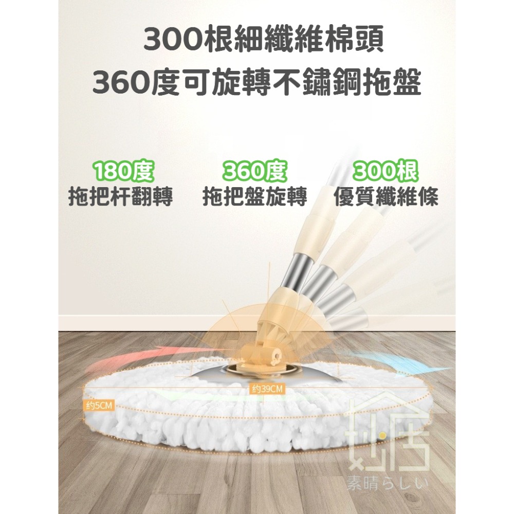 旋轉拖把桶 免手洗拖把套裝拖布桶 拖桶拖把帶大號輪子桶 地拖桶-細節圖6