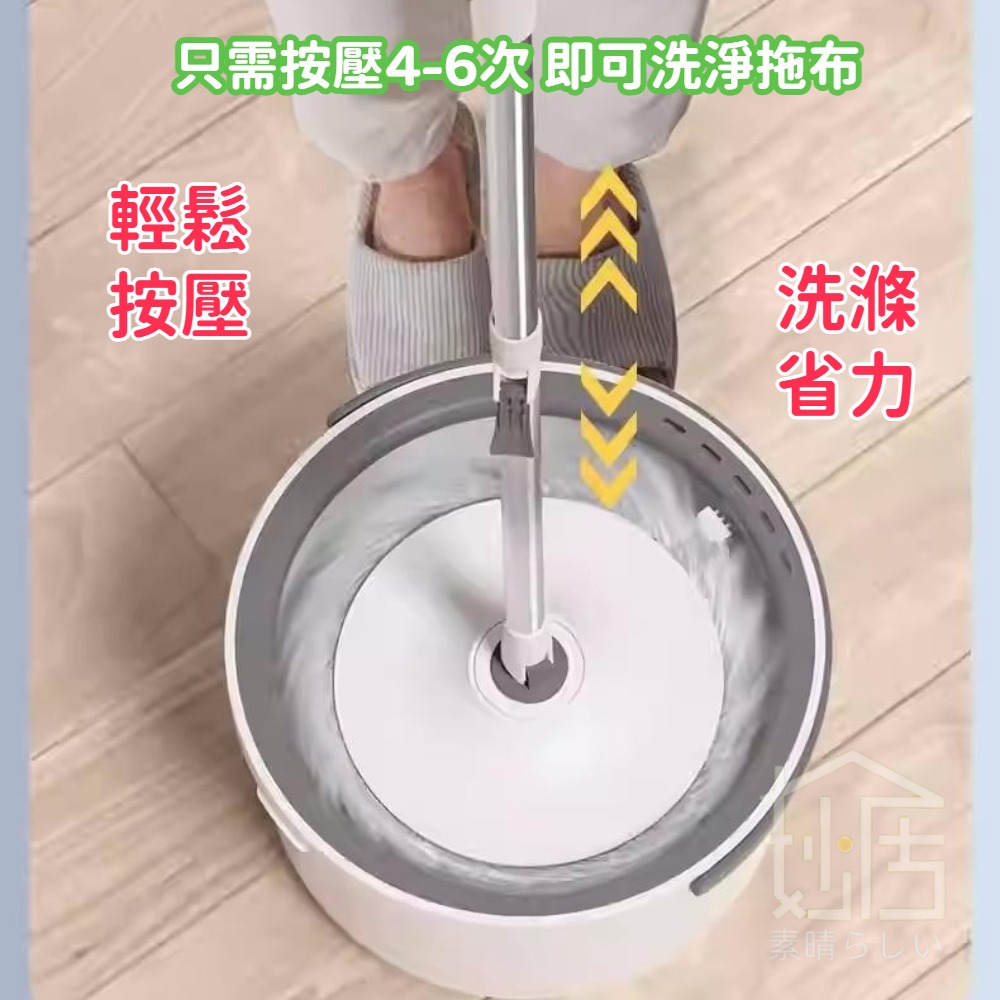 淨污水分離拖把 家用旋轉拖把 懶人拖把 免手洗平板吸水拖把-細節圖4