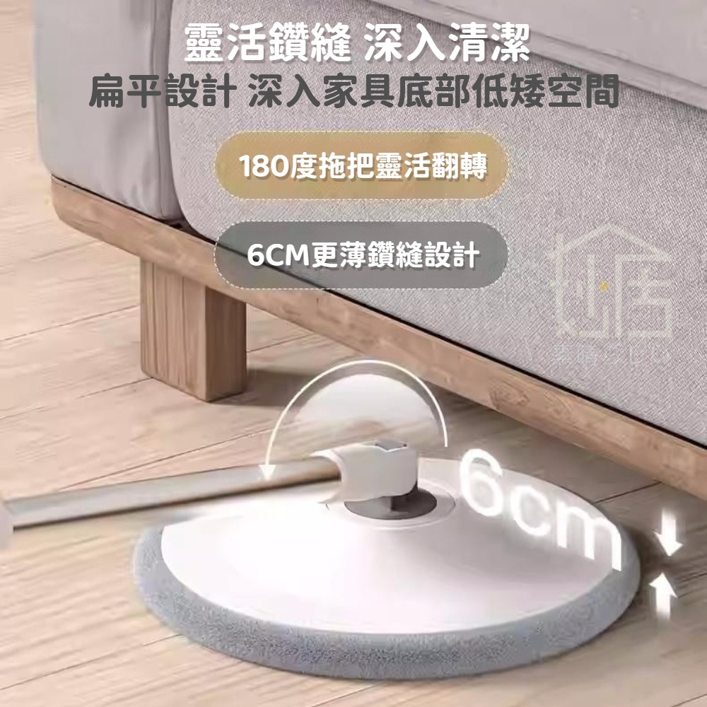 淨污水分離拖把 家用旋轉拖把 懶人拖把 免手洗平板吸水拖把-細節圖6