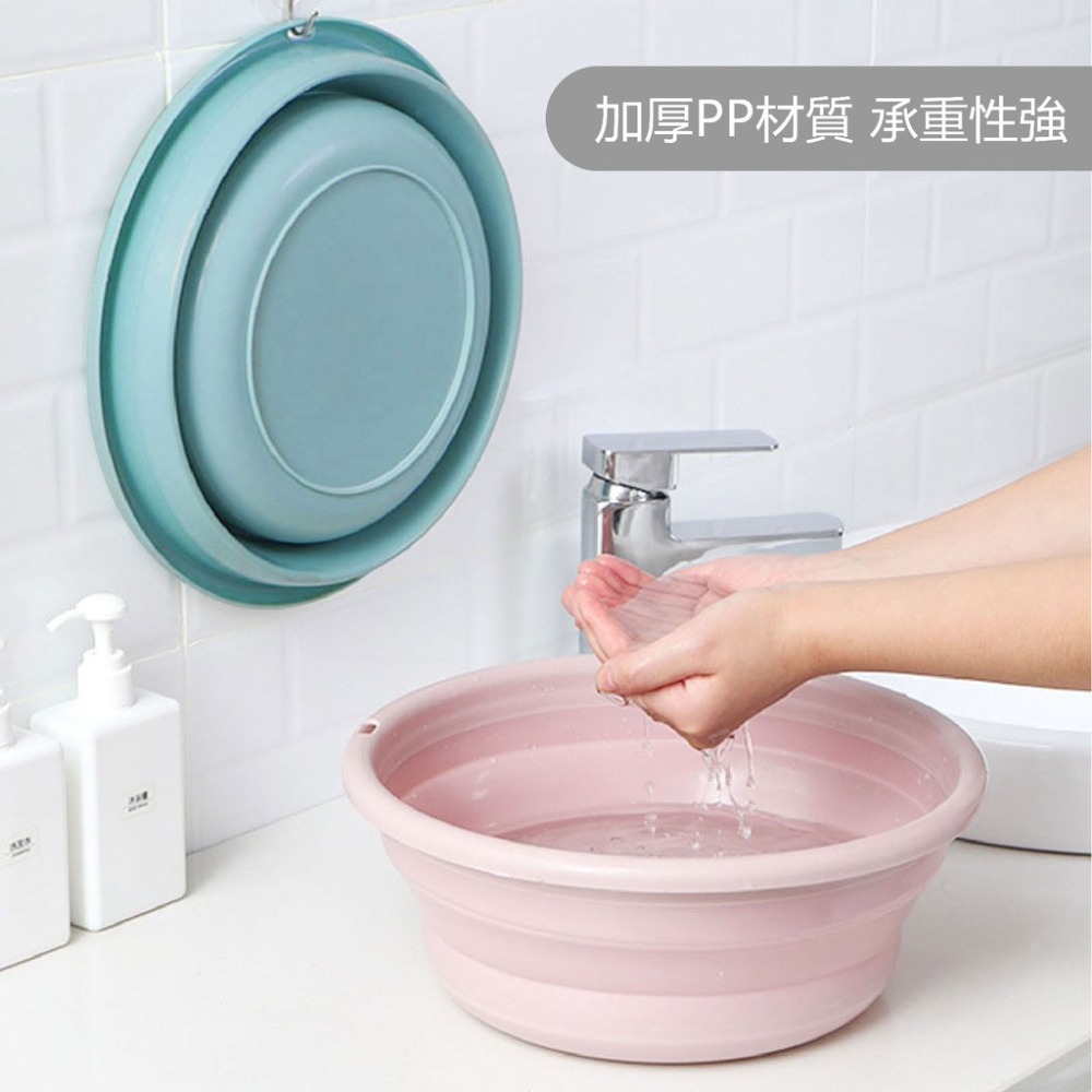 便攜摺疊臉盆 加厚加大洗臉盆 伸縮可折疊洗臉盆 便攜式可懸掛水盆 摺疊臉盆 臉盆-細節圖3