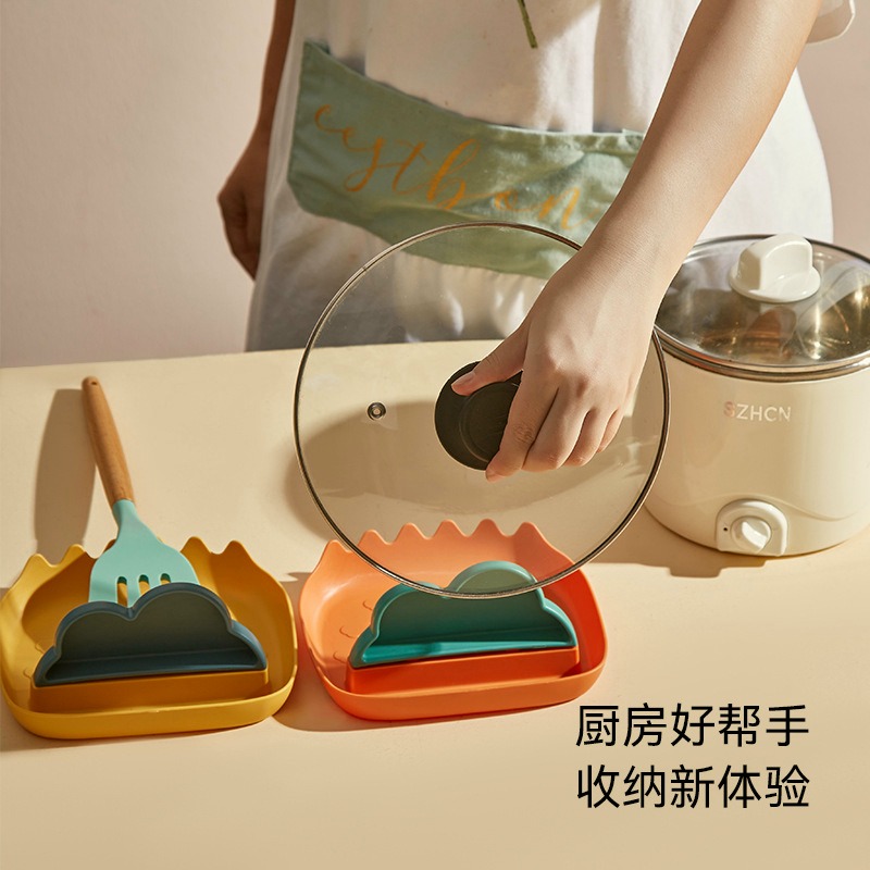 廚房創意雲朵鍋蓋架 廚房臺面防油放鍋蓋砧板收納架 鍋鏟湯勺置物架 碗盤架 餐具收納架-細節圖5