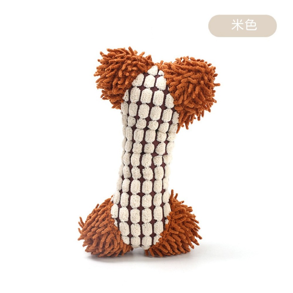 狗狗玩具 創意毛絨雙色發聲骨頭磨牙耐咬寵物玩具 發聲寵物毛絨玩具-細節圖6