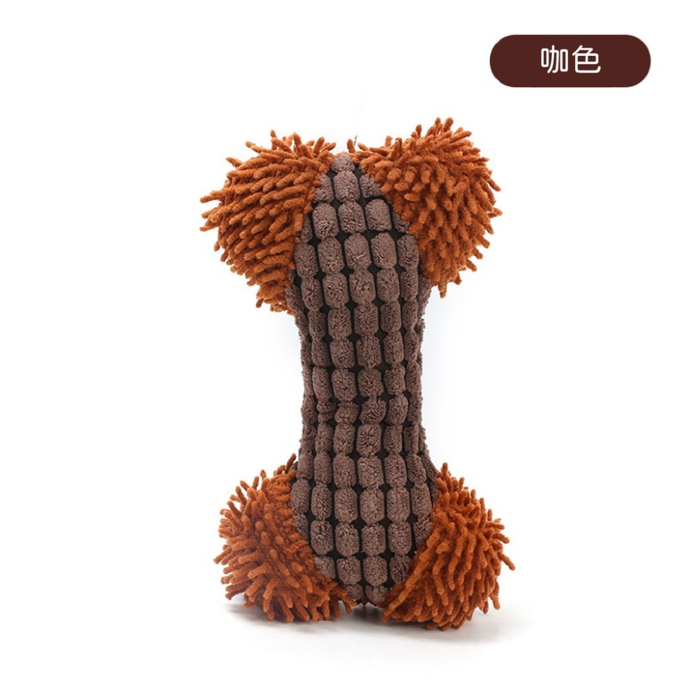 狗狗玩具 創意毛絨雙色發聲骨頭磨牙耐咬寵物玩具 發聲寵物毛絨玩具-細節圖7