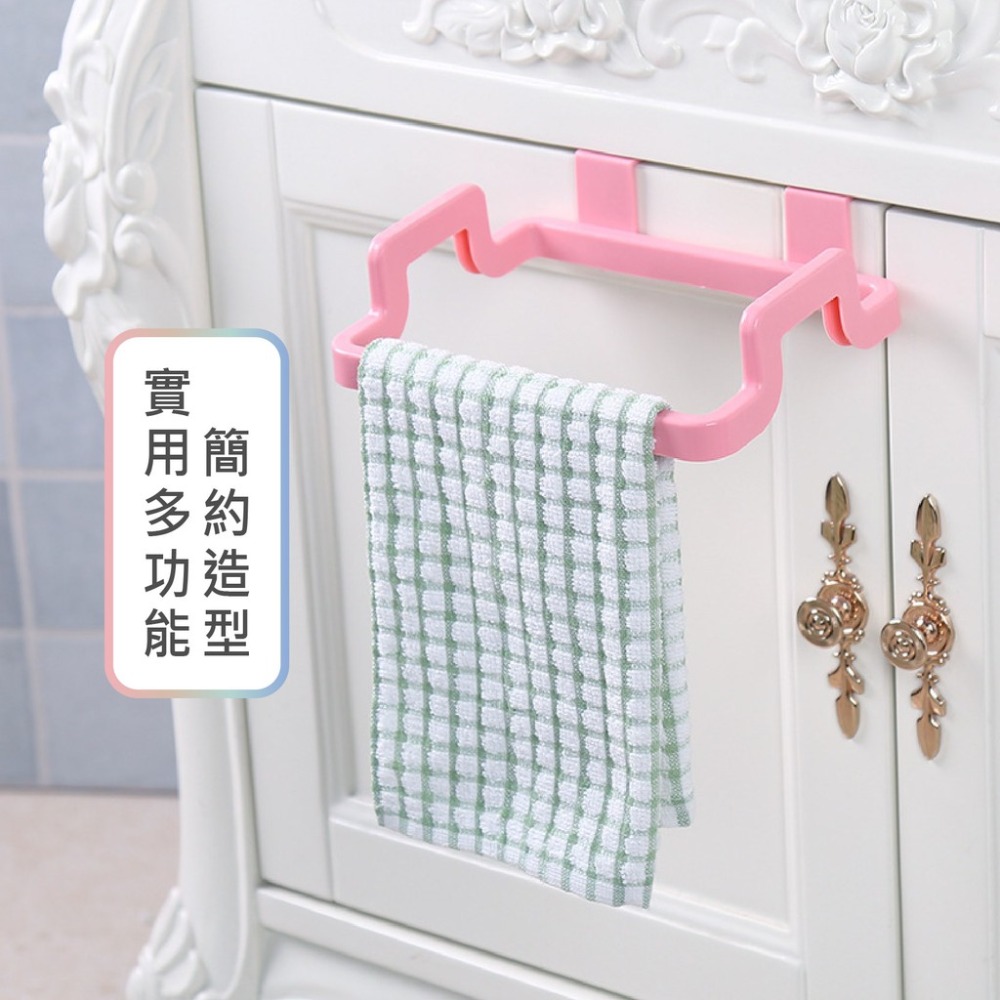 門背式垃圾袋掛架 家用櫥櫃門後抹布掛架 垃圾桶支架 廚房置物架-細節圖2