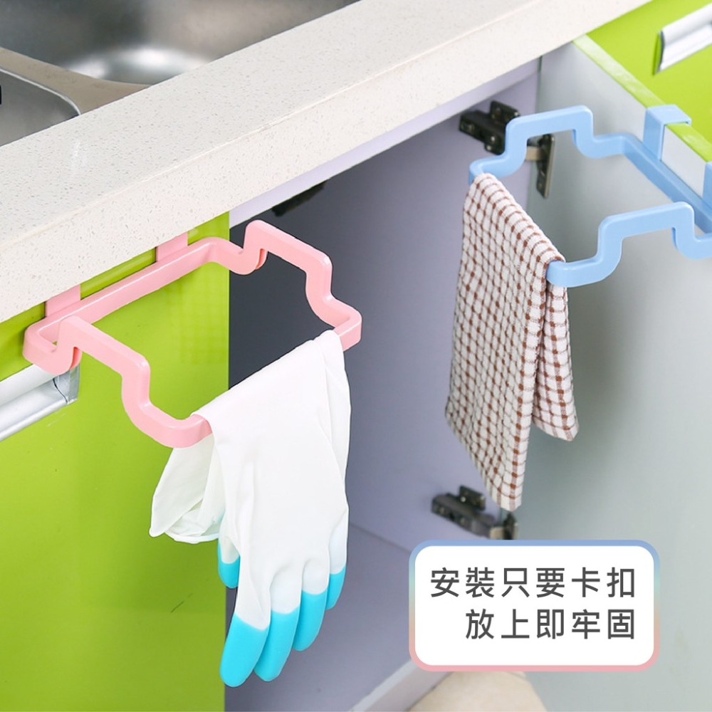門背式垃圾袋掛架 家用櫥櫃門後抹布掛架 垃圾桶支架 廚房置物架-細節圖4