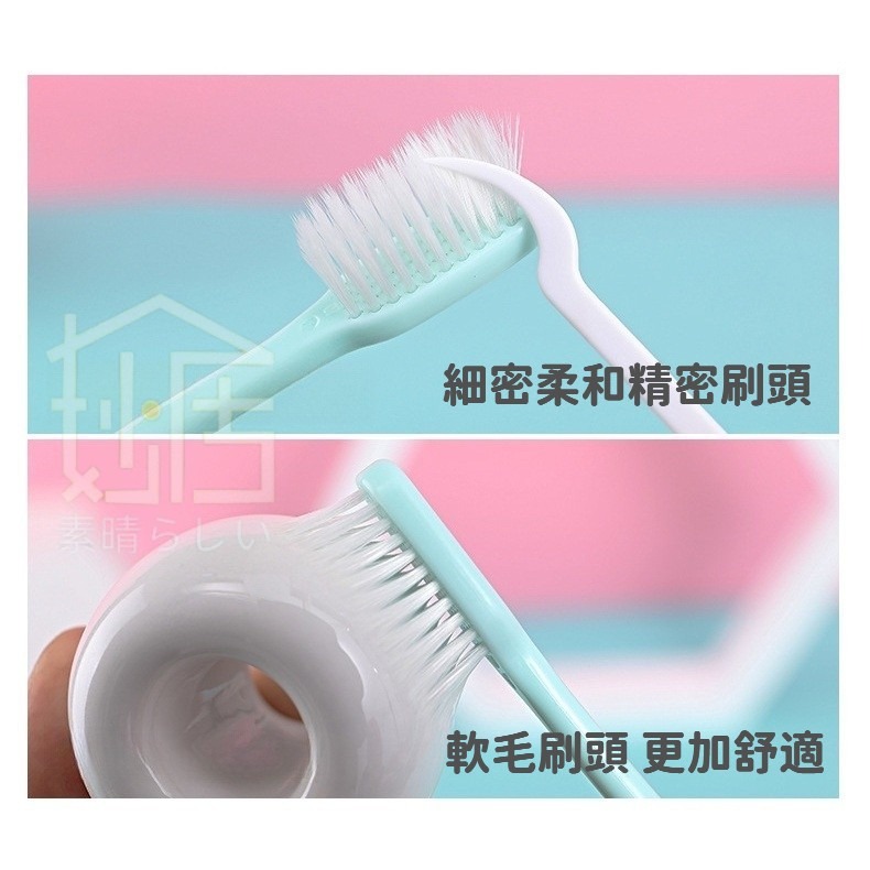 10支馬卡龍牙刷 韓版帶護套馬卡瓏龍牙刷10只冰琪淇淋牙刷-細節圖2
