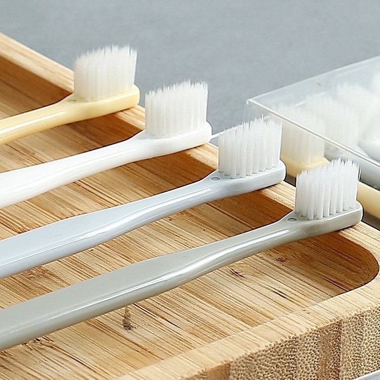 日式竹炭牙刷 素色小頭超細軟毛護理牙刷 廠家四只盒裝-細節圖3