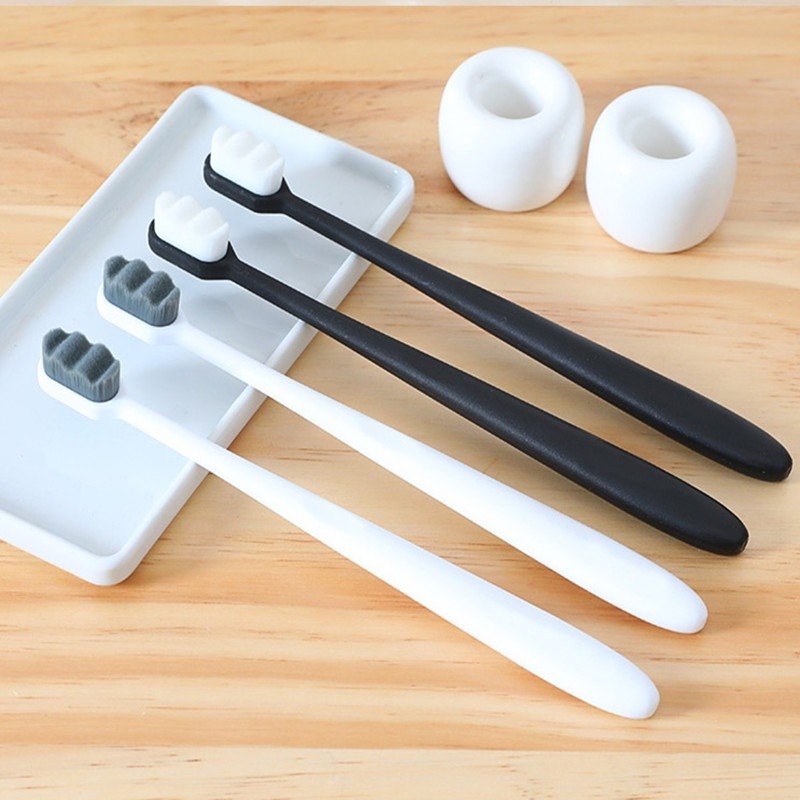 日式竹炭牙刷 素色小頭超細軟毛護理牙刷 廠家四只盒裝-細節圖6