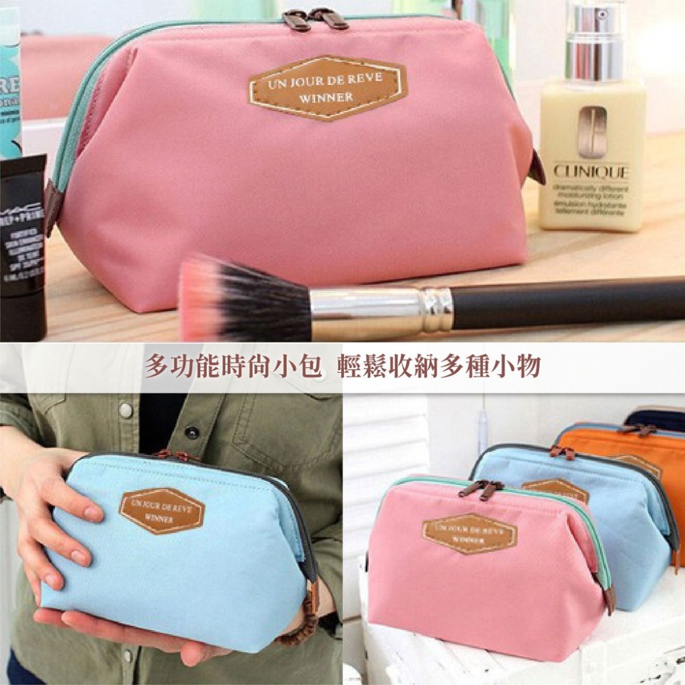 蛙口化妝包 蛙口包 便攜大容量收納包 棉布洗漱包 爆款鋼架化妝包 多功能時尚大口洗漱包 方便攜帶棉布化妝包-細節圖4