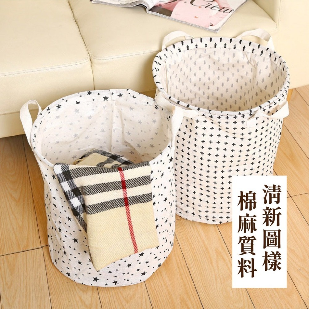 髒衣服收納筐 折疊防水洗衣籃 洗衣籃棉麻髒衣簍 玩具收納桶大號 洗衣籃-細節圖5