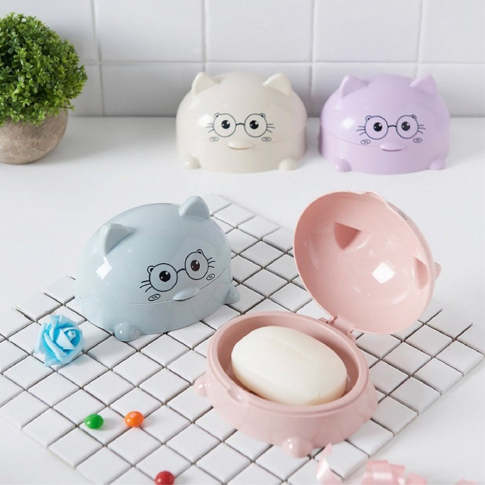 帶蓋肥皂盒 卡通香皂盒架 瀝水香皂盒 北歐款肥皂盒 肥皂盒-細節圖5