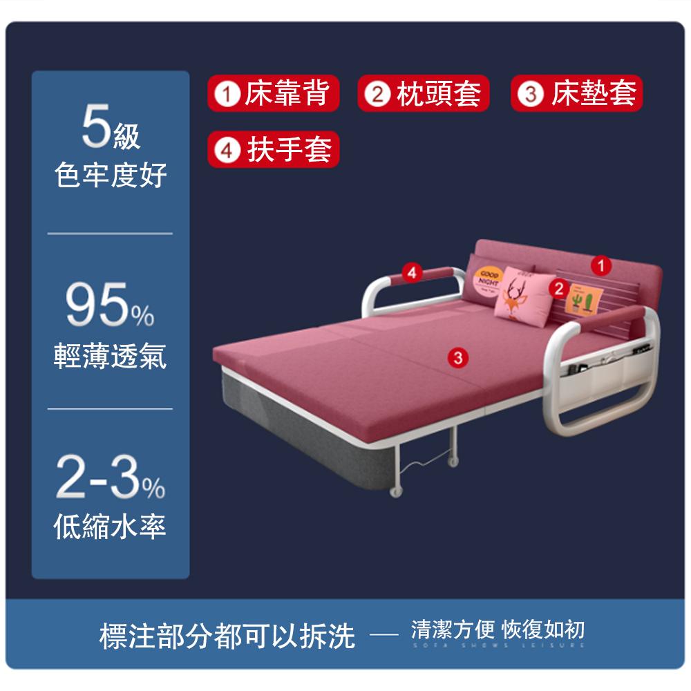 【創樂屋】現貨免運 100CM沙發床 可折疊客床 懶人沙發 雙人沙發（帶儲物可拆洗）一入裝 贈抱枕-細節圖9