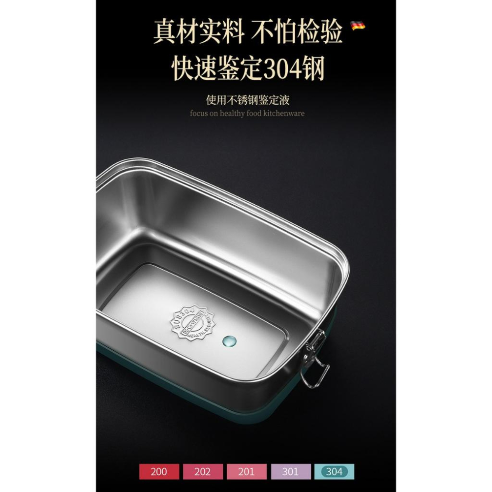 現貨 304不鏽鋼飯盒 蒸飯盒 密封便當盒 冰箱收納盒 矽膠雙層保鮮盒 分格便當盒 保鮮盒 泡菜盒-細節圖5