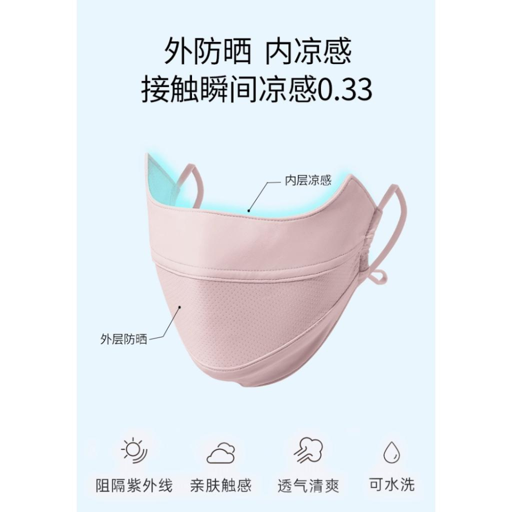 現貨 冰絲 防曬 口罩 冰絲面罩 防紫外線口罩 遮陽口罩 冰絲防曬面罩 透氣男女薄款面罩 遮陽防晒 R31 透氣 舒適-細節圖2