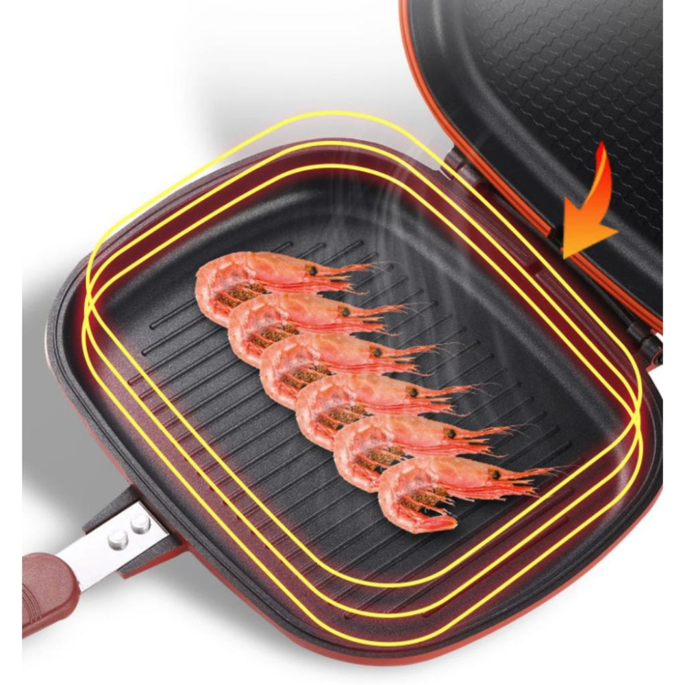 現貨 韓國 HAPPYCALL 平底鍋 雙面不沾鍋 氣壓鍋 不沾鍋 雙面加熱 煎魚鍋 氣壓無煙煎鍋 雙面鍋 28CM-細節圖2