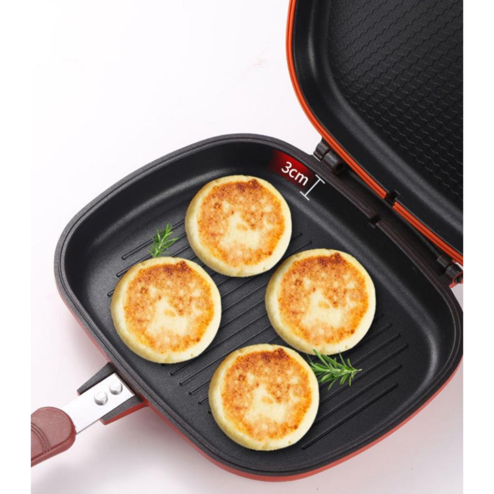 現貨 韓國 HAPPYCALL 平底鍋 雙面不沾鍋 氣壓鍋 不沾鍋 雙面加熱 煎魚鍋 氣壓無煙煎鍋 雙面鍋 28CM-細節圖3