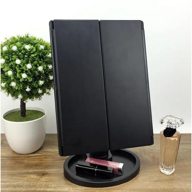 現貨 可調光LED鏡 化妝鏡 三面化妝鏡 美妝鏡 折疊補光化妝鏡 三折鏡 宿舍桌面梳妝鏡 觸控式梳妝鏡子-細節圖2