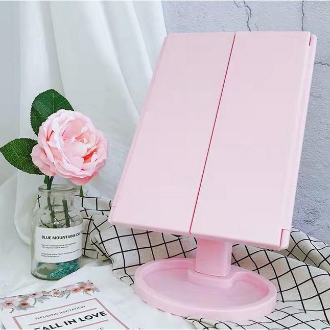 現貨 可調光LED鏡 化妝鏡 三面化妝鏡 美妝鏡 折疊補光化妝鏡 三折鏡 宿舍桌面梳妝鏡 觸控式梳妝鏡子-細節圖5