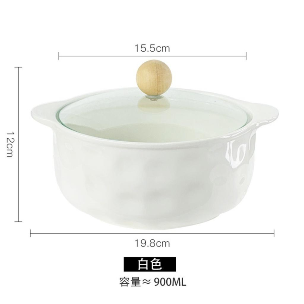 現貨 北歐 雙耳陶瓷碗 泡麵碗 帶蓋 餐碗 湯碗 防燙 加厚 日式雙耳陶瓷碗 陶瓷餐具-細節圖5
