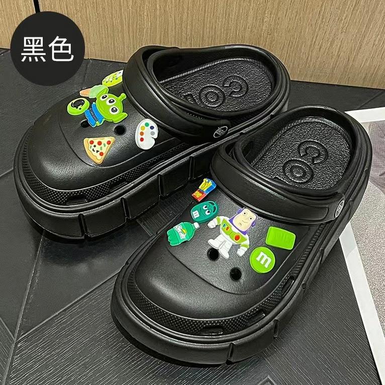 現貨 固特異洞洞鞋 EVA 防水 厚底 母子鱷魚洞洞鞋 大尺碼洞洞鞋 厚底洞洞鞋女夏季室內居家居2023新款踩屎感防滑厚-細節圖2