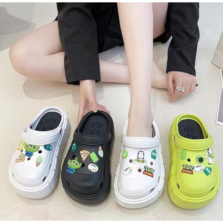 現貨 固特異洞洞鞋 EVA 防水 厚底 母子鱷魚洞洞鞋 大尺碼洞洞鞋 厚底洞洞鞋女夏季室內居家居2023新款踩屎感防滑厚-細節圖3