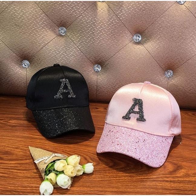 現貨 亮片 水鑽 A字 棒球帽 遮陽棒球帽 棒球帽 防晒 遮陽 鴨舌帽 防曬-細節圖2
