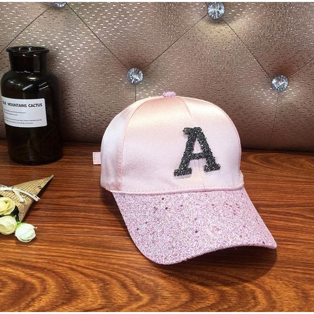 現貨 亮片 水鑽 A字 棒球帽 遮陽棒球帽 棒球帽 防晒 遮陽 鴨舌帽 防曬-細節圖3