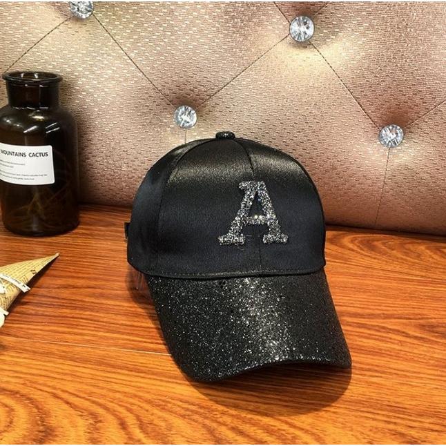 現貨 亮片 水鑽 A字 棒球帽 遮陽棒球帽 棒球帽 防晒 遮陽 鴨舌帽 防曬-細節圖4