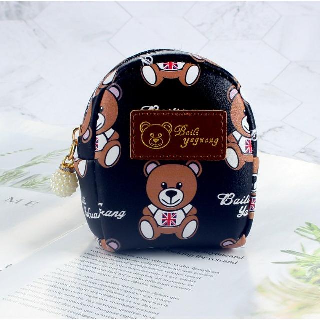 現貨 韓版 迷你 小書包 錢包 可愛 卡通 小熊 少女心 鑰匙扣 零錢包 小包 小熊零錢包 小錢包-細節圖4