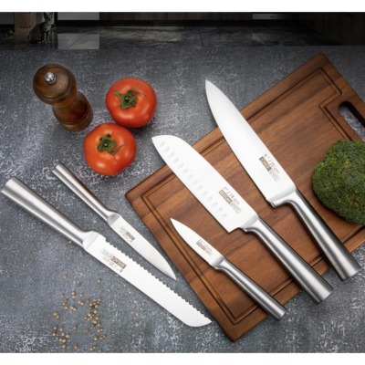 現貨 刀具組 五件套 刀具 附旋轉刀架 主廚刀 砍刀 切菜刀 水果刀 料理剪刀 不銹鋼 菜刀