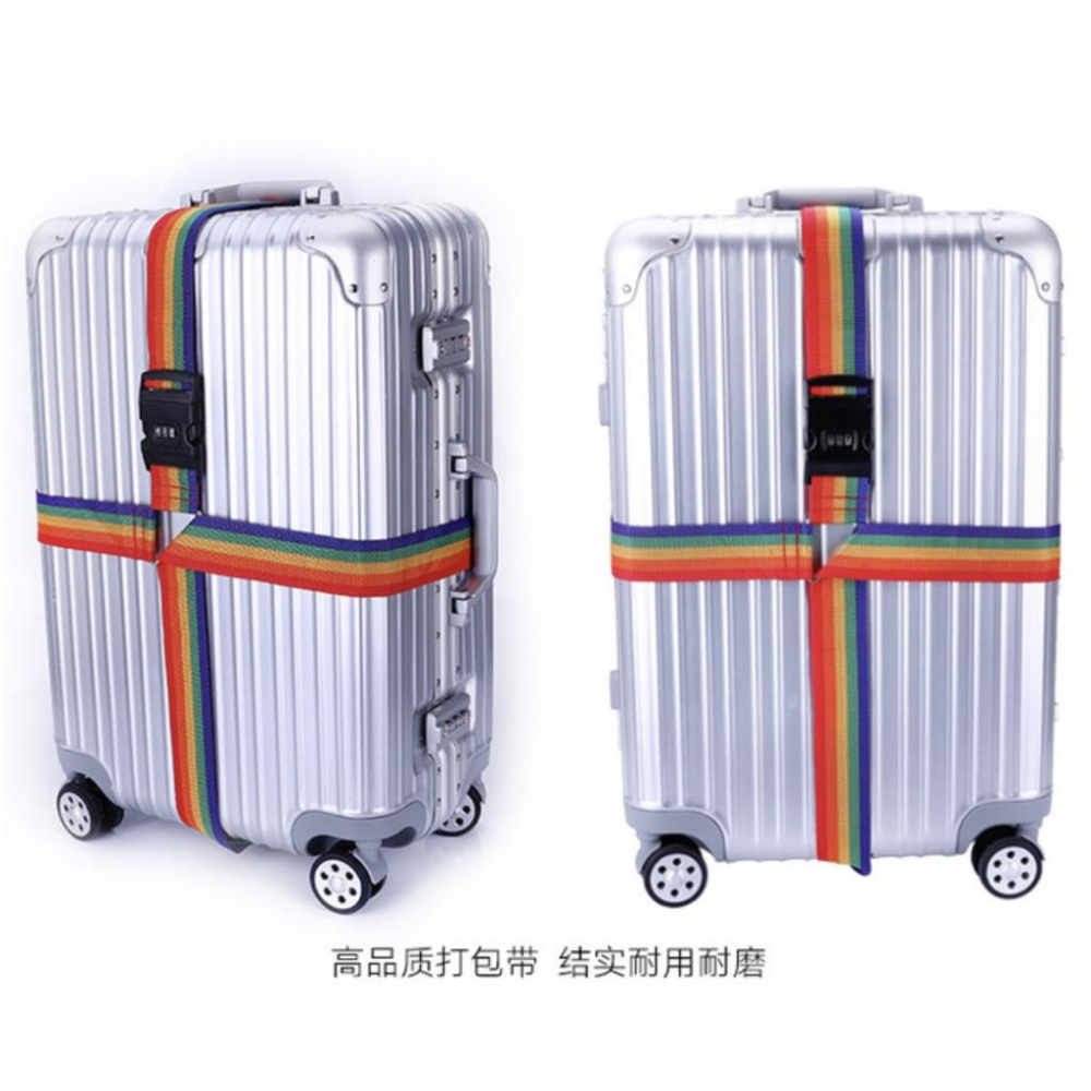 一字行李束帶 十字行李帶 行李固定帶 密碼鎖行李帶 一字行李束帶 十字行李綁帶 行李箱綁帶 捆綁帶 無密碼可調式束帶-細節圖2