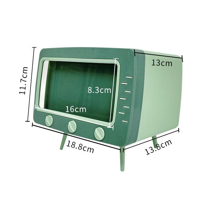 現貨 電視機面紙盒 電視造型 手機置物架 北歐面紙盒 衛生紙 紙巾盒 復古 置物盒收納-細節圖5