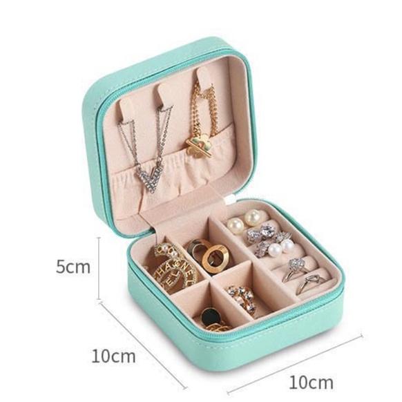 便攜式 飾品收納盒 旅行首飾收納盒 迷你飾品包 耳釘耳環項鏈飾品首飾收納盒 首飾盒 質感絨布珠寶首飾收納-細節圖4