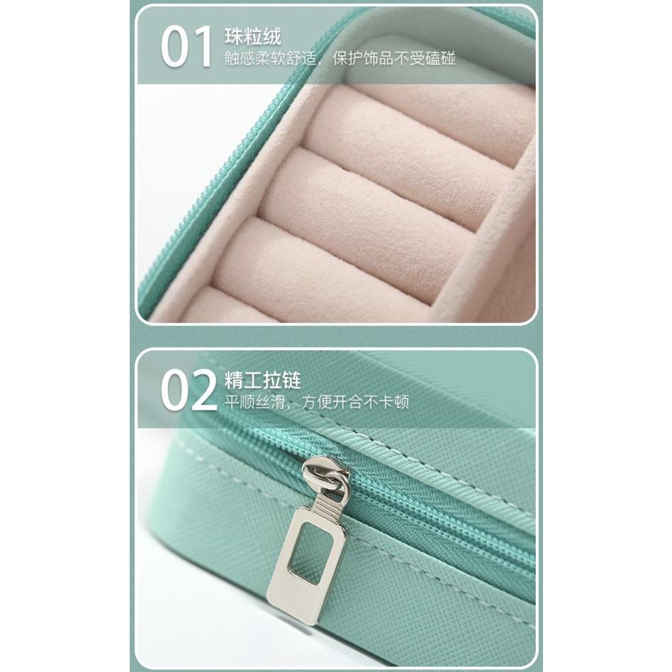 便攜式 飾品收納盒 旅行首飾收納盒 迷你飾品包 耳釘耳環項鏈飾品首飾收納盒 首飾盒 質感絨布珠寶首飾收納-細節圖5