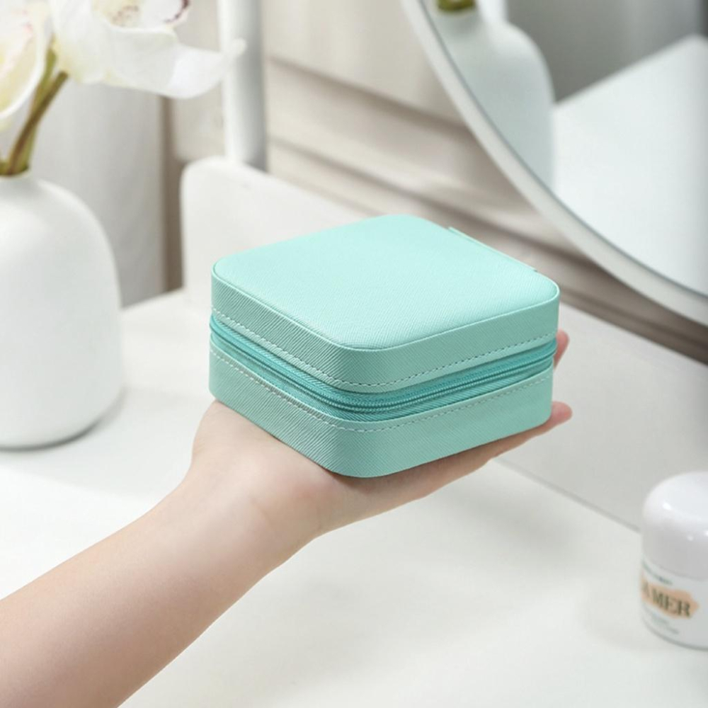 便攜式 飾品收納盒 旅行首飾收納盒 迷你飾品包 耳釘耳環項鏈飾品首飾收納盒 首飾盒 質感絨布珠寶首飾收納-細節圖6