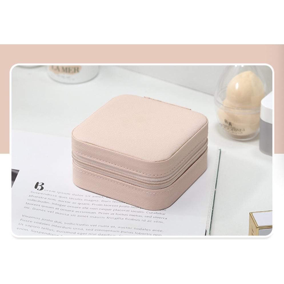 便攜式 飾品收納盒 旅行首飾收納盒 迷你飾品包 耳釘耳環項鏈飾品首飾收納盒 首飾盒 質感絨布珠寶首飾收納-細節圖7