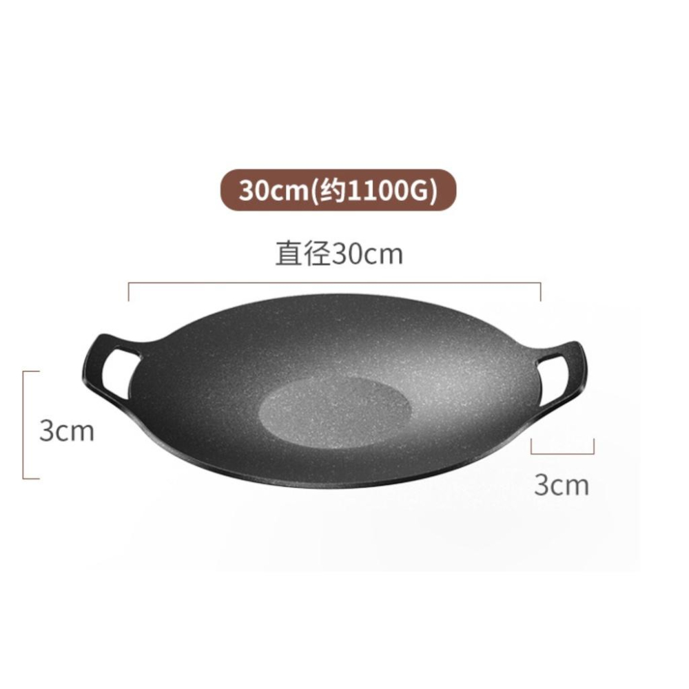現貨 韓式烤盤 烤肉盤 麥飯石韓式烤盤 不粘烤盤不沾烤盤 烤肉烤盤 多功能烤盤 卡式爐烤盤 韓國烤肉盤 圓形烤肉盤-細節圖3