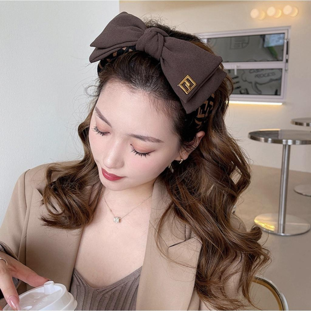 現貨 韓國 東大門 新款 簡約蝴蝶結髮箍 日韓流行簡約風髮箍 簡約時尚 百搭 蝴蝶結髮箍 寬版蝴蝶結髮箍 髮箍-細節圖3