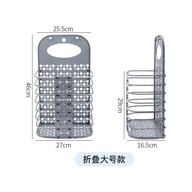 現貨 壁掛式 折疊 洗衣籃 收納 折疊 洗衣 衣物 收納籃 洗衣籃 伸縮 折疊 可掛式-細節圖5