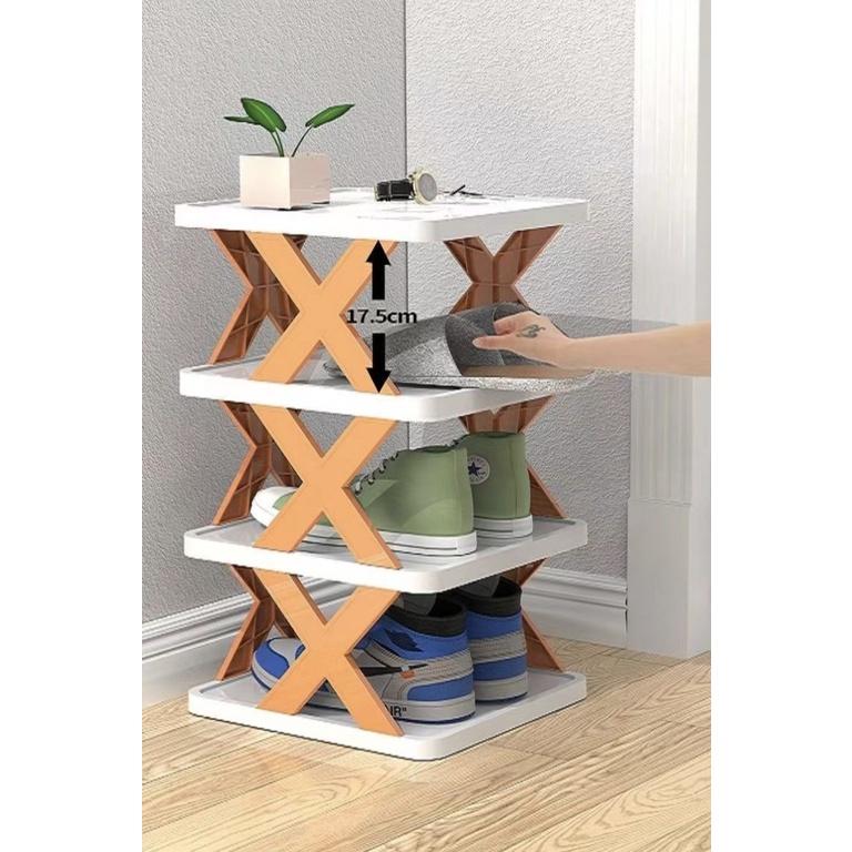 收納架 收納盒 簡易鞋架 門後放鞋神器 拖鞋置物架 大容量多層鞋架子 多層折疊鞋架 簡易折疊鞋架-細節圖2
