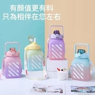 彩虹漸變色 雙飲運動水壺 1500ml 附貼紙 顏色隨機-細節圖3