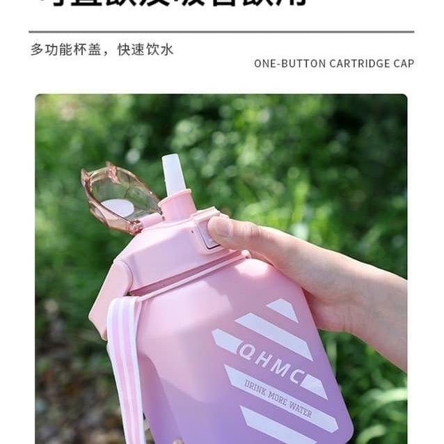 彩虹漸變色 雙飲運動水壺 1500ml 附貼紙 顏色隨機-細節圖6