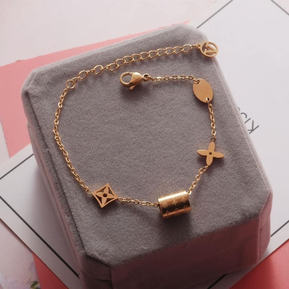 質感 圓柱四葉草手鍊-細節圖2