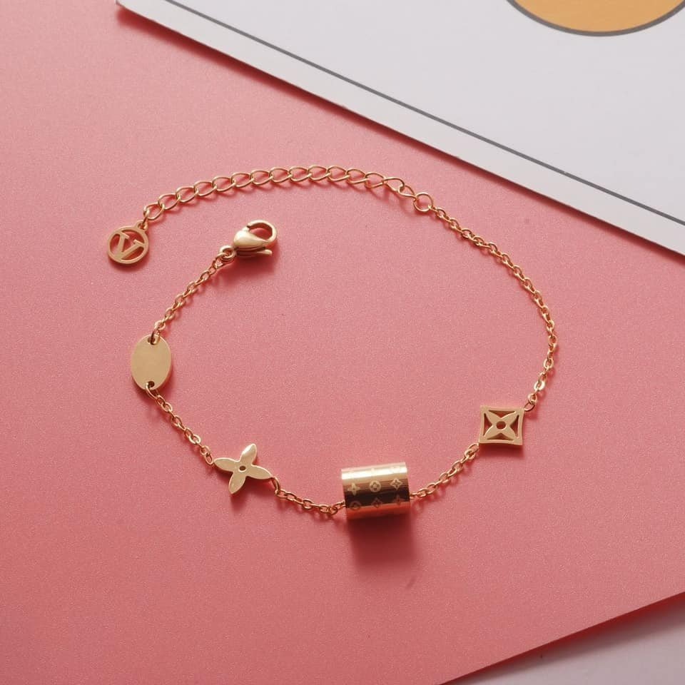 質感 圓柱四葉草手鍊-細節圖3