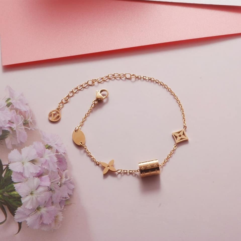 質感 圓柱四葉草手鍊-細節圖4