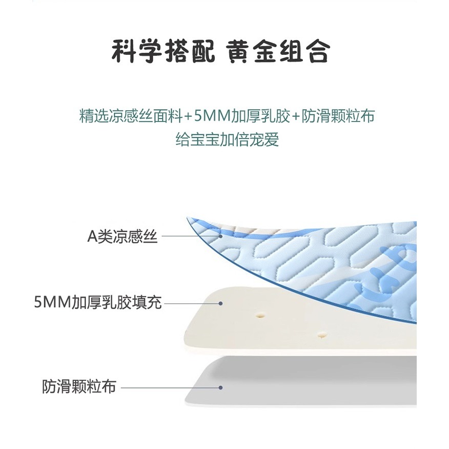 透氣吸汗 兒童乳膠涼席+枕頭 兩件組 19款-細節圖5